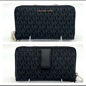 Michael Kors Medium ZA Phone Holder Wallet Black